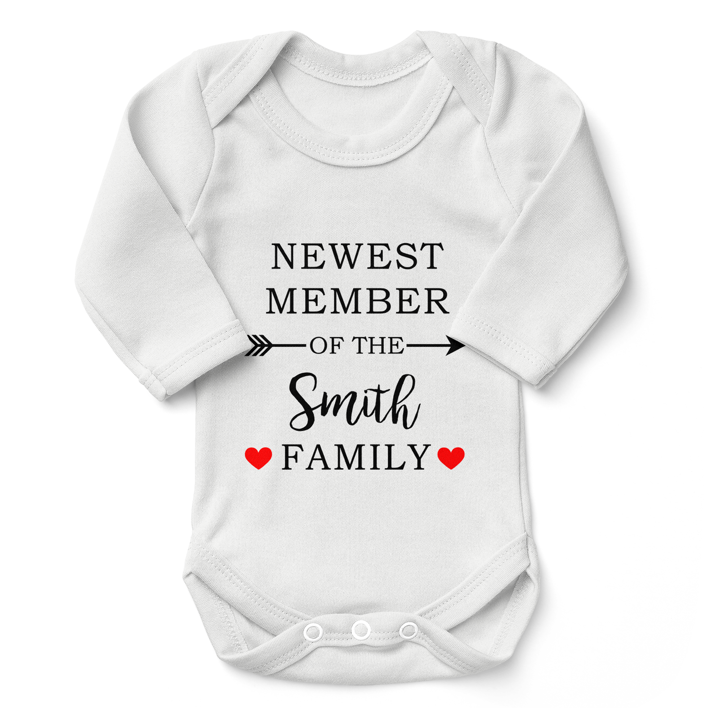 [Personalized] Newest Family Member Organic Baby Bodysuit