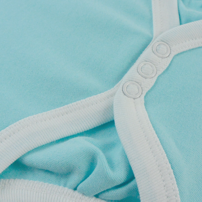 Organic Short Sleeve Bodysuit - Aqua