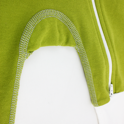 Classic Snuggle Organic Long Sleeve Double Zippered Romper - Green