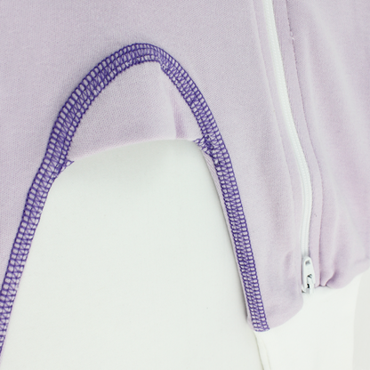 Classic Snuggle Organic Long Sleeve Double Zippered Romper - Purple