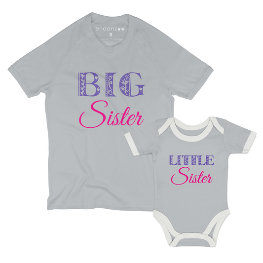 Matching Sisters Organic Kids Tee Shirt - Big Sister & Little Sister