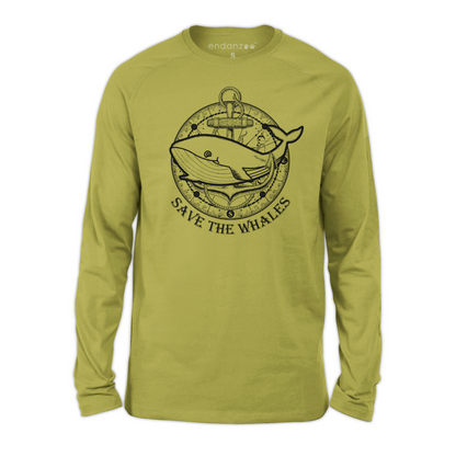 Organic Three-quarter Sleeve Kids Tee Shirt - Whale with Anchor