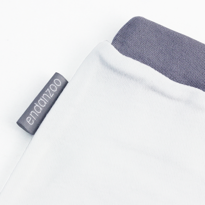Organic Footed Pant - White w/ grey
