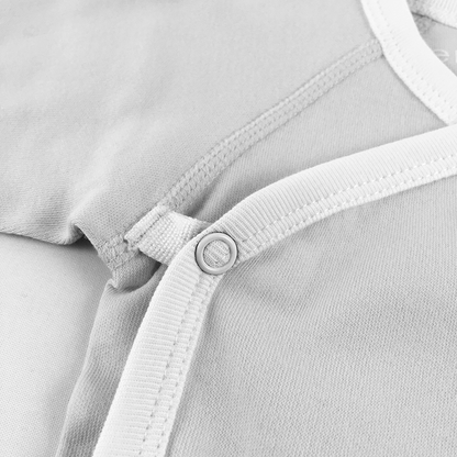 Organic Short Sleeve Kimono Bodysuit - Grey